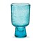 Bubble Glass Footed All Purpose Aqua Drinking Glasses - 10oz Capacity, Dishwasher Safe, Everyday Use, 5.25" H x 3" L x 3" W